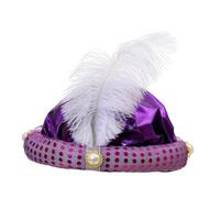 AMSLSIU Chapeau de sultan, chapeau de prince arabe, turban indien : des caractéristiques uniques pour un look captivant lors des festivités et rassemblements. Idéal pour un, violet