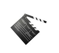 AMSLSIU Clap de cinéma Professionnel, Finition soignée, Impression Nette. Idéal comme Cadeau pour Les cinéphiles, Noir Anglais, 20x20cm