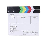 AMSLSIU Clap de cinéma Professionnel, Finition soignée, Impression Nette. Idéal comme Cadeau pour Les cinéphiles, Coloré, 20x20cm