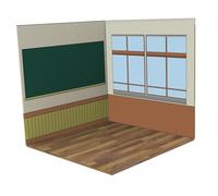 AMSLSIU Construction Robuste et Durable affichant Un Diorama de Fond Miniature, boîte en Carton en PVC, Cadeau pour Amoureux de Maison poupée, Salle Classe
