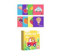 AMSLSIU Découpage de Papier pour la Maternelle : activités manuelles pour Enfants avec des Kits de Bricolage, Manuel d'origami en Trois pour Dimensions , thème la Vie , 14x14cm