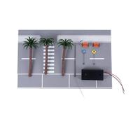 AMSLSIU Diorama de scène routière à l'échelle 1/64, Comprenant Panneaux, lampadaires et Arbres, idéal pour des présentations créatives. Coffret de Rangement Inclus.