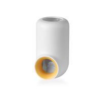 AMSLSIU Distributeur de dentifrice auto-adhésif support de distribution de pâte dentifrice réutilisable rechargeable étagère de douche chambre d'hôtel salle de bain, Blanc jaune