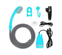 AMSLSIU Douche portative Essentielle en ABS, Pompe de Douche de Camp Portable avec Batterie Rechargeable, répond pour aux Besoins d'hygiène du Camping, Noir Bleu