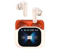 AMSLSIU Écouteurs Intra-Auriculaires avec écran et Retour visuel Haute définition pour Une Ambiance sereine au Restaurant. Confortables et dotés d'un Port, Chair Orange
