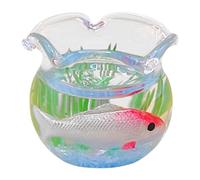 AMSLSIU Embellissez Votre Maison de poupée avec cet Aquarium Miniature pour Ultra-réaliste offrant Un Niveau de détail Exceptionnel et des Souvenirs , Or , 2x2cm