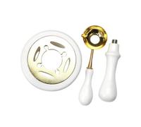 AMSLSIU Ensemble complet d'outils pour scellage à la cire durable comprenant une cuillère, un pot à fondre et une poignée pour sceller et créer des invitations et des lettres en bois et en acier