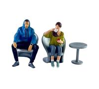 AMSLSIU Ensemble de dialogues pour Une scène de thé Miniature à l'échelle 1/64. Accessoires Photographie Miniatures. Attention : Figurine en résine Peinte à la Main. Attention : ne Pas Laisser