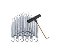 AMSLSIU Ensemble de Ressorts en Acier pour Trampoline avec Crochet en T offrant Une Performance fiable, Une Installation Facile et Meilleure expérience de Saut. Accessoires, Argent, 12 cm