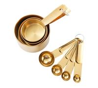 AMSLSIU Ensemble de tasses et cuillères doseuses durables en acier inoxydable offrant des mesures précises pour toutes vos recettes. Cet ensemble comprend 8, or