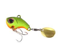 AMSLSIU Faux leurre Artificiel appât coulant pour Spinner Longue durée exquise fermeté ABS pour Les débutants Double Cercle Vibration, Vert Herbe