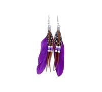 AMSLSIU Femme Plumes Boucles D'oreilles Accessoire De Mode Femme Élégant Long Plume Suspendu Décoration Boucle D'oreille Pendante