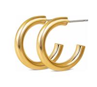 AMSLSIU Femmes boucles d'oreilles bijoux ornement Simple Style en acier inoxydable arrondi dames oreille cerceaux oreilles goujons mode décor accessoire, Argent