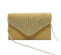 AMSLSIU Femmes enveloppe sac rectangulaire moraillon remplacement élégant à la mode couleur unie fête Banquet sac à main cadeau d'anniversaire, Or