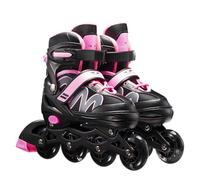AMSLSIU Femmes Patins à Roues alignées réglables Adultes Respirant Haute élasticité Enfants Patins à roulettes Chaussures de Patinage garçons Filles, Rose/S