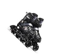 AMSLSIU Femmes Patins à Roues alignées réglables Adultes Respirant Haute élasticité Enfants Patins à roulettes Chaussures de Patinage garçons Filles, Noir/L