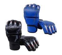 AMSLSIU Gants de Boxe résistants pour l'entraînement et Le Sparring, avec Sangles Ajustables et flexibilité optimale pour Un Confort Maximal. Gants de Musculation pour, Noir et Bleu, L
