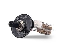 AMSLSIU Guitare Interrupteur À Bascule En Alliage D'aluminium Rhythm Treble Rondelle Anneau Kit avec Pointe Noire À Cordes Pièces Fournitures