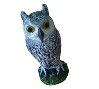 AMSLSIU hibou leurre chasse dissuasion chat Statue tête droite épouvantail extérieur cour Patio antiparasitaire