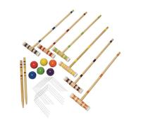 AMSLSIU Jeu de Croquet d'extérieur passionnant avec 6 maillets pour 6 Joueurs, idéal pour Les réunions de Famille et Les activités récréatives. Jeu de Sport pour la pelouse