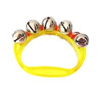 AMSLSIU Jingle hochet traîneau Cloches Cadeau pour Les Petits Musiciens Facile à Apprendre bébé Main Jingle Cloches Jingle Main Cloches , Jaune