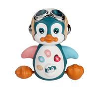 AMSLSIU Jouets de développement interactifs avec lumière et Musique pour Les Tout-Petits, Rampant, similaires au Son du Battement de cœur des mères, Pingouin ABS