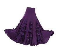 AMSLSIU Jupe de tango, robe de danse latine, jupe longue flatteuse et confortable, idéale pour les spectacles et événements danse. Robe bal, valse, costume