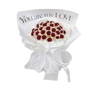 AMSLSIU Kit de Bouquet de Fleurs artificielles à Monter soi-même - Projet DIY Unique - Cadeau pour Les Mamans et Les Petites amies - Bouquet de Roses Rouges artificielles à, 18 Fleurs