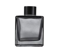 AMSLSIU Kit de diffuseur de roseaux - Décorez l'espace avec un parfum subtil en verre Diffuseur en verre de parfum de forme carrée vide anti-glisse, 200mL Gris Fumé