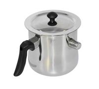 AMSLSIU Kit de fabrication de bougies, pichet à cire sans soudure, poignée robuste, bec verseur antiadhésif, double bain-marie, pichet à petite ouverture, Argent, 17.5 x 15 cm 1.5 L