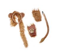 AMSLSIU Kit Oreilles et Pattes de Bandeau en Peluche de Lion, Accessoires faciles à Porter pour Une Transformation sans Effort, Cadeaux en Bois Confortables
