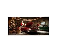 AMSLSIU La Housse de Porte de Garage de Noël est fabriquée en Polyester pour Une Couleur éclatante et Durable. Créez Une Ambiance de Noël inoubliable, S011