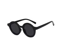 AMSLSIU Lunettes de Soleil optiques Rondes bébé Lunettes crème Adorable Lunettes UV Port du Visage Unisexe pour la des Yeux, Gris Noir Brillant