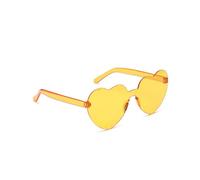 AMSLSIU Lunettes de Soleil pêche Coeur Forme gelée Transparente Couleur Anti-Coups de Soleil Accessoires décorations Lunettes Yeux sans Monture Apparence exquise, Orange Jaune
