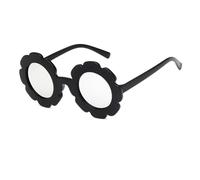 AMSLSIU Lunettes optiques Lunettes de Tournesol Adorable Belle Mode UV Style Unisexe pour la des Yeux, Noir Blanc Argent