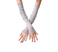 AMSLSIU Manchons de bras en maille à la mode pour un soleil fiable, manches élastiques et à la mode, chauffe-bras en maille, manches solaires, Gris, 1 pièce, 19.6 pouces