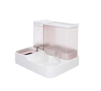 AMSLSIU Mangeoire pour Chien Distributeur de Nourriture Bol d'alimentation commodité Universelle Grande capacité Tasse à Boire Pas de Fuite Fournitures pour Animaux Compagnie, Rose