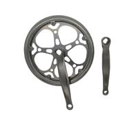 AMSLSIU Manivelle de Rechange pour vélo de Route/VTT, Robuste, en Fer, monovitesse, Installation Facile, Double, Plateau 170 mm pour vélo Ville Pliant Adulte, 52 Dents.