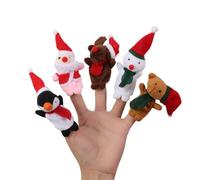 AMSLSIU Marionnettes à Doigts de Noël, pour Joie et Rire pour Les Enfants en Classe et à la Maison, Renne, Bonhomme de Neige en Polyester, père noël
