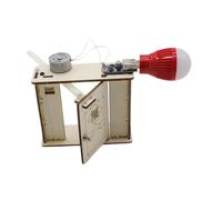AMSLSIU Modèle de générateur à Main en Bois Jouet éducatif Kit de Production d'énergie à Ouverture Porte pour Les Jeunes Esprits favorisant la créativité et l'apprentissage Scientifique Ouverture