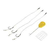 AMSLSIU Montages pour la pêche à la Carpe avec hameçon barbelé, déjà montés, avec Aiguille à bouillettes et système de Changement