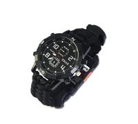 AMSLSIU Montre de Survie Outils de Camping Équipement randonnée Structure en Alliage Rechargeable Fournitures Plein air Antichoc Gadget d'urgence, Noir