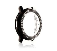 AMSLSIU Montres Cas Cristal Forme Ronde Galvanoplastie Strass Protecteur Creative Chic Double Rangées Solide Shell Montre Couverture, R830-40mm Noir