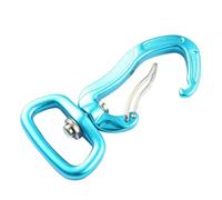 AMSLSIU Mousqueton pivotant Robuste en Aluminium avec Clip de Verrouillage, idéal pour la randonnée, Le Camping, Les activités de Plein air, Les, Bleu, 7.6 x 2.8 x 1.6 cm