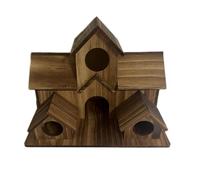 AMSLSIU Nichoirs en Bois pour Oiseaux d'extérieur, Comprenant de charmants nichoirs à 3 Trous pour merles Bleus et pinsons. Fabriqués en Bois, Ces Suspendus sont