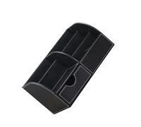 AMSLSIU Organisateur de Bureau en Cuir Multifonction Bien rangé Porte-Stylo tiroir Forme carrée boîte de contrôle à Distance Accessoires de Bureau, Noir