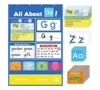 AMSLSIU Outil de Reconnaissance des Lettres, Tableau de Poche en Carte Durable pour Un Apprentissage préscolaire engageant, Tableau Poche d'apprentissage l'alphabet en Papier