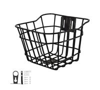 AMSLSIU Panier de rangement pour vélo enfant, accessoire de vélo pour garçons et filles. Installation facile, idéal pour jouer dans le jardin. Ce panier permet des, Noir, 15 x 9.5 x 23 cm