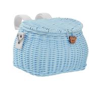 AMSLSIU Panier de vélo enfant facile à utiliser sur le guidon, accessoires de vélo enfant avec couvercle, idéal pour le parc, la plage, le jardin, en osier pour filles et