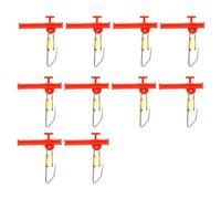 AMSLSIU Paquet de 10 Crochets de chaîne pêche Clip libération Poisson Crochets en Plastique Support équipement Plein air Cadeaux/Petit, Rot/L (10 Stück)